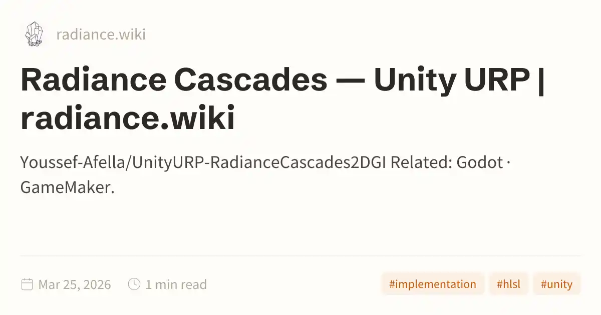 Radiance Cascades — Unity URP | radiance.wiki